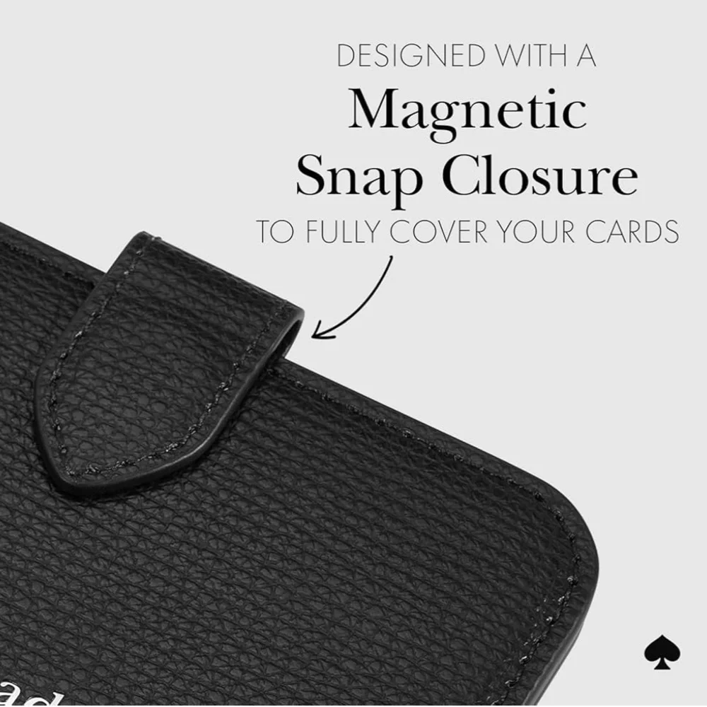 Kate Spade Magnetic Safiano Leather Black Phone Wallet Case - Picture 8 of 8